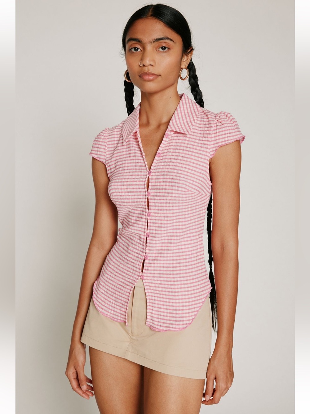 Kimchi Blue Urban Outfitters - Allegra Gingham Button-Up Shirt